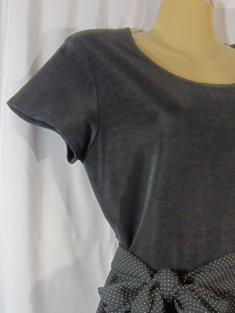 CDC Vintage Womens 8 Jumpsuit Black Polka Dot Wide Leg High Rise Waist Tie - Picture 4 of 14